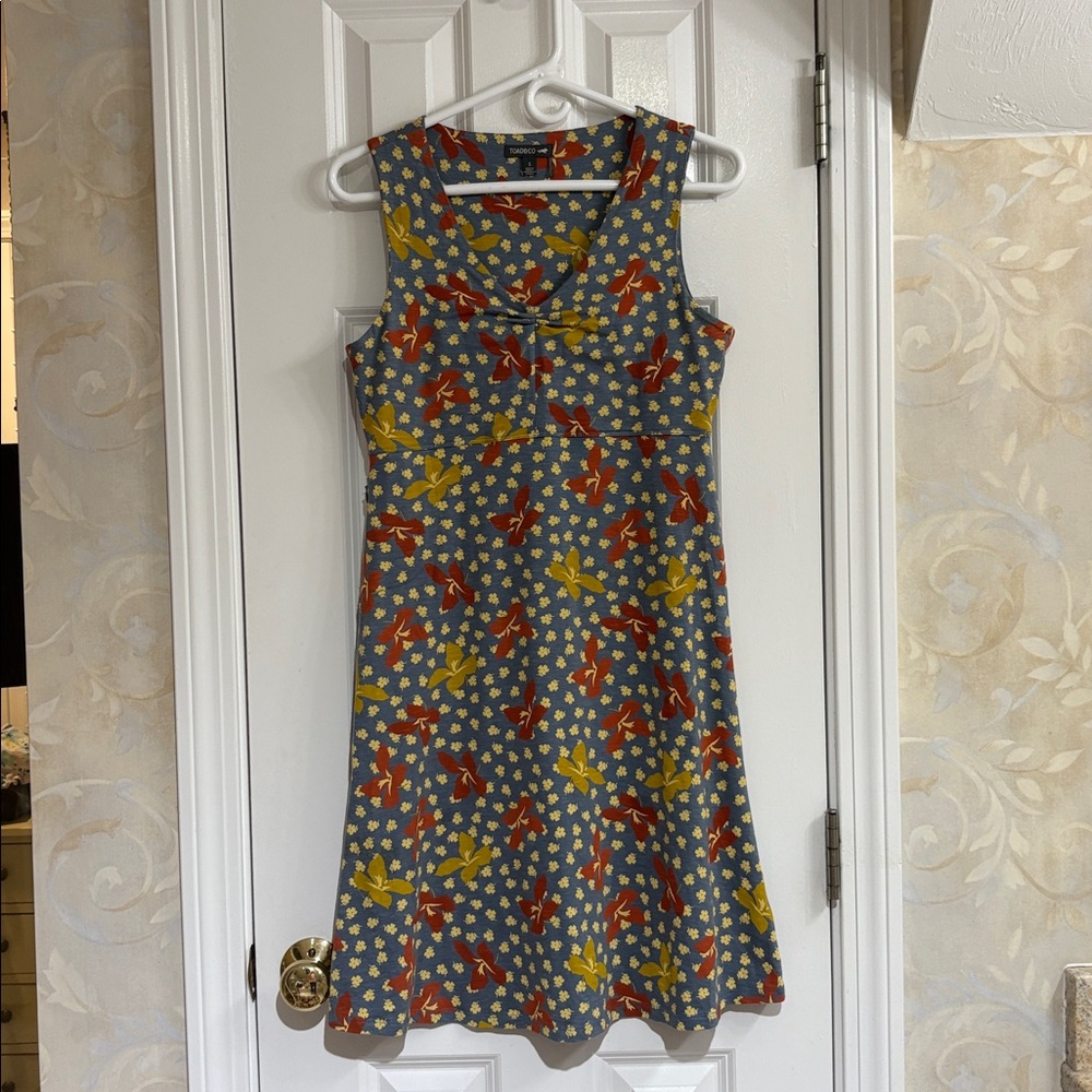 Toad & Co. Rosemarie Sleeveless Eco-Friendly A-line Dress with V-neckline